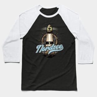 Nordsee Leuchtturm Küste Norddeutschland Ostfriese Baseball T-Shirt